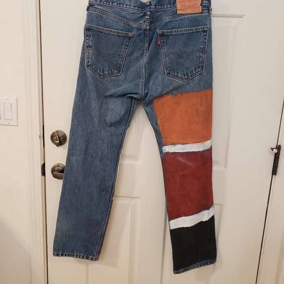 Levi's 505 custom painted size 32×30 - Picture 7 of 14